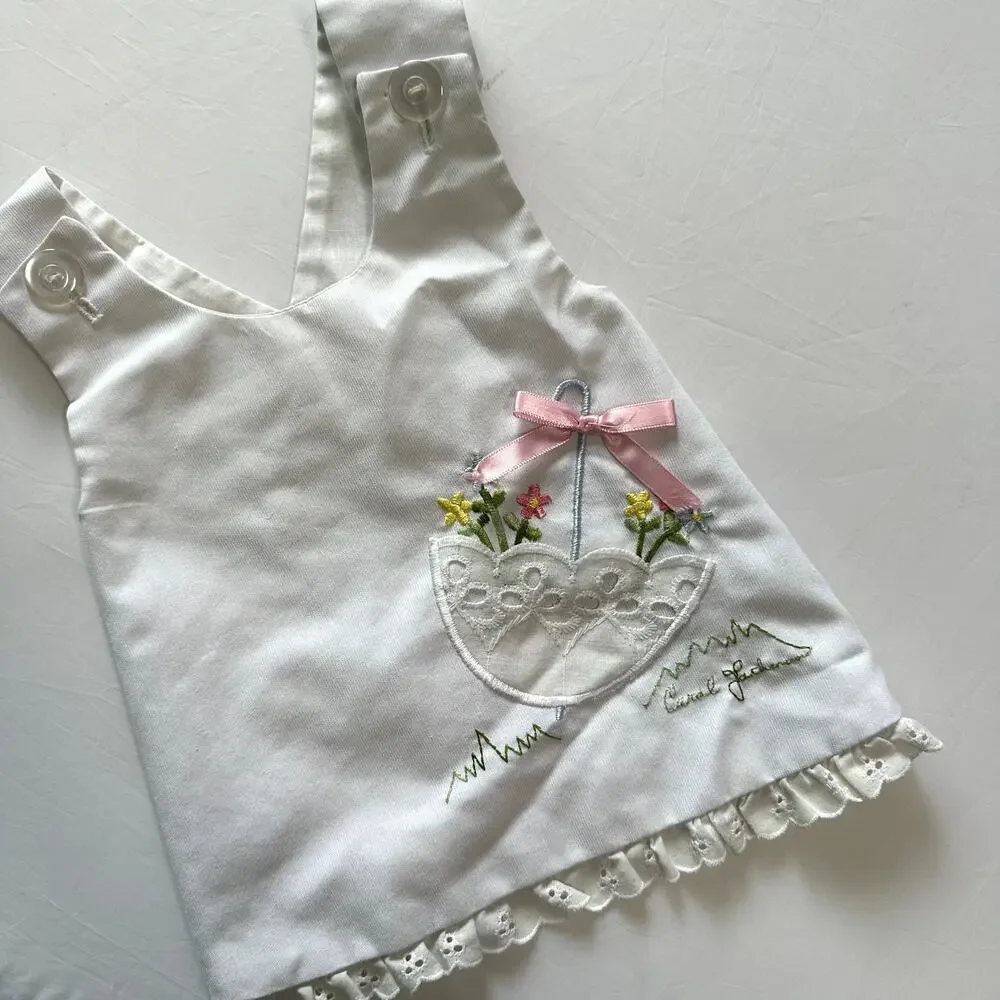 Vintage Howday Sportswear Of Miami Embroidered Pinafore Apron Dress